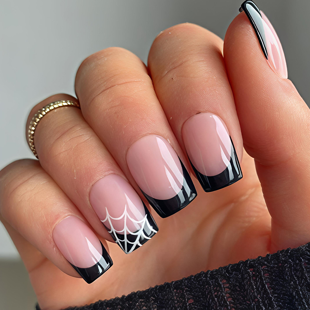 Nail Art Y2K - 24Pcs Halloween Press On Nails Pink