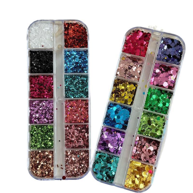 Nail Art Overlay - /Vly/Glitter Sequin Mixed Wave Point Colorful