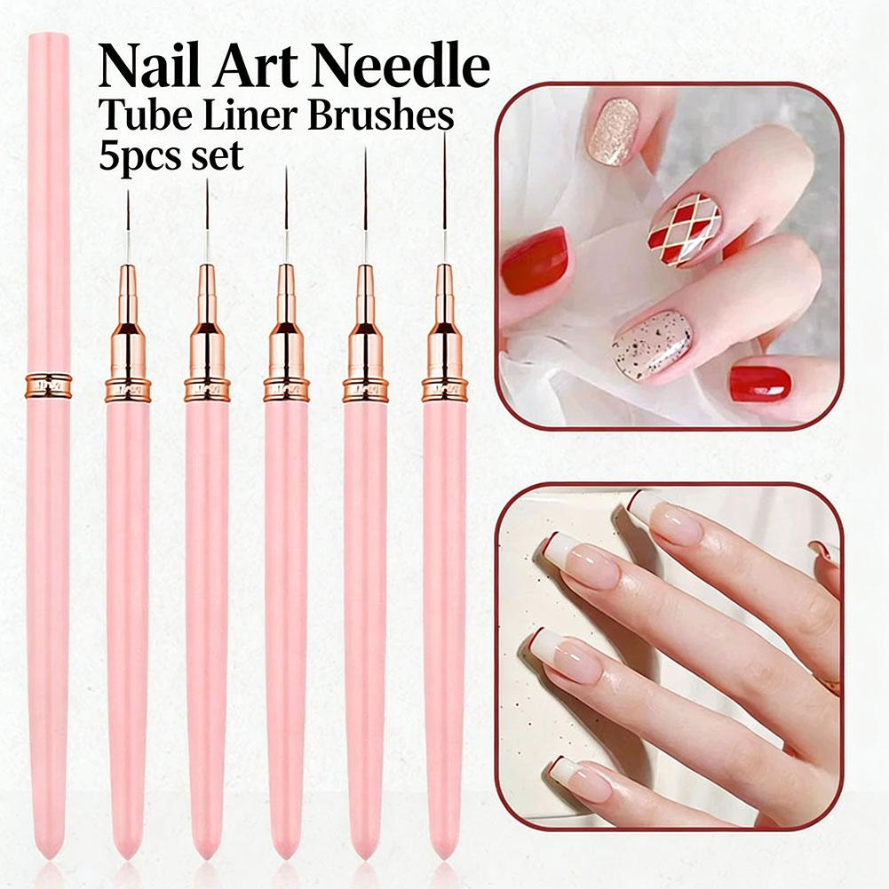 5PCS Nail Art Liner Brush Set  - Nail Art Brush Set review and price