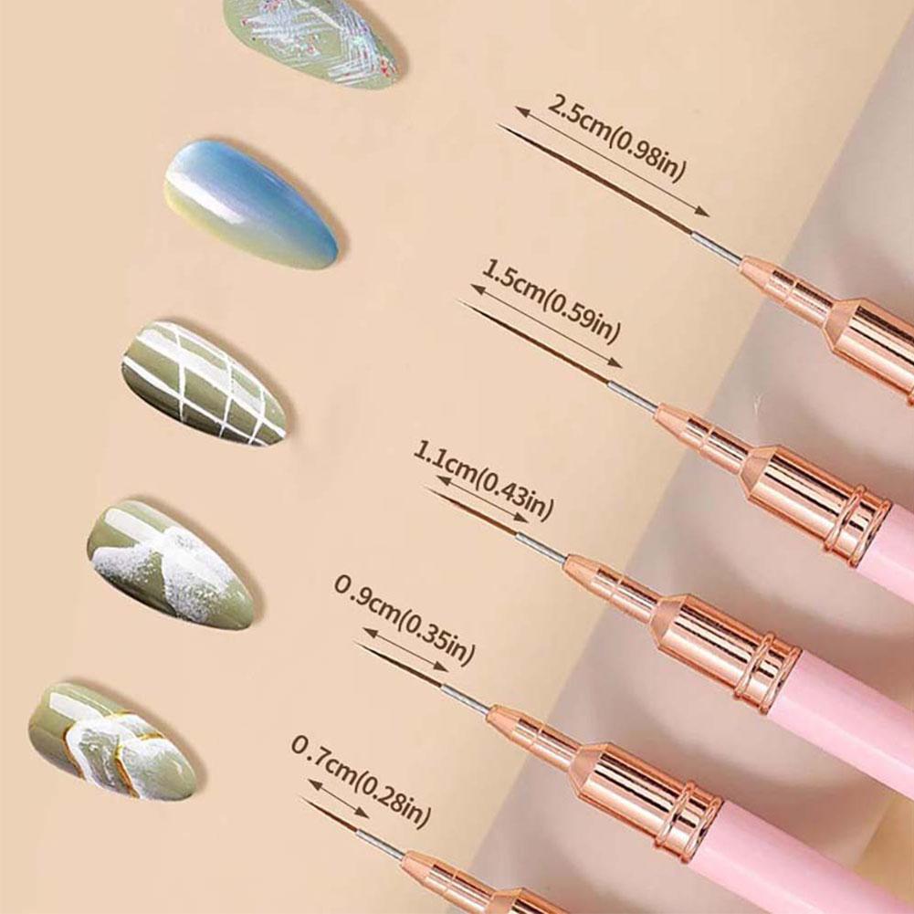 5PCS Nail Art Liner Brush Set  - Nail Art Brush Set review and price
