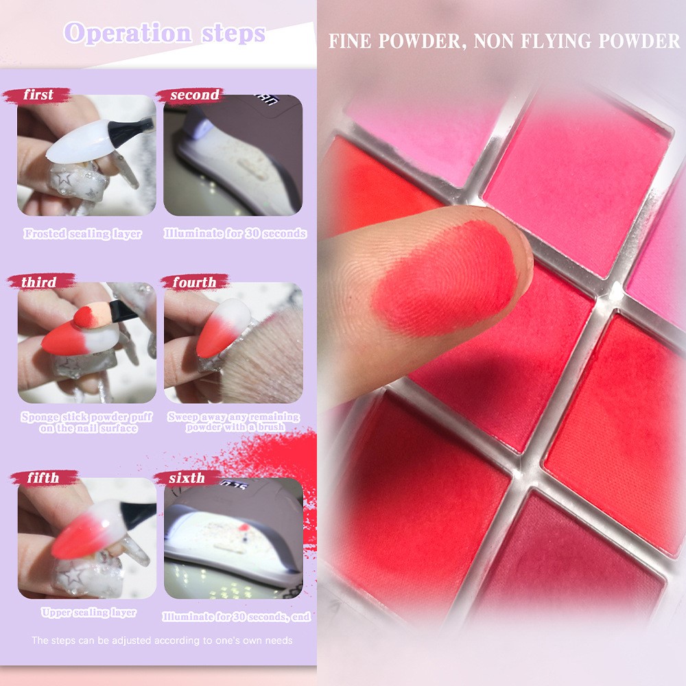 4/6/9Colors Nail Pigment Palet - Nail Art Ombre Glitter review and price