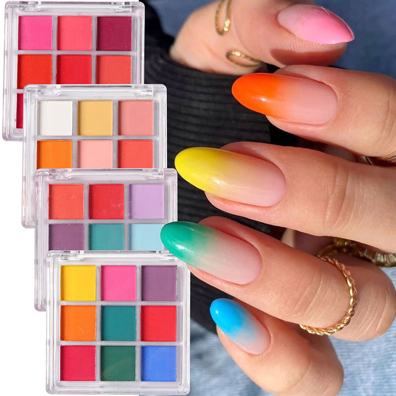 9 Colors Gradient Manicure Nai - Nail Art Ombre Glitter review and price