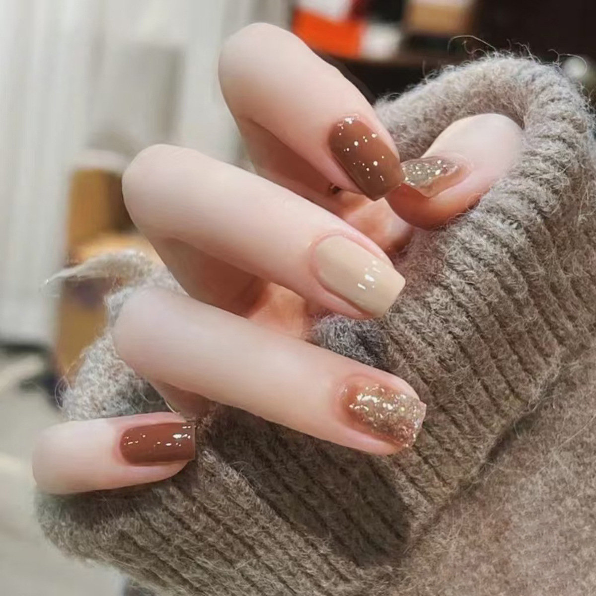 24Pcs Caramel Brown Ombre Glit - Nail Art Ombre Glitter review and price