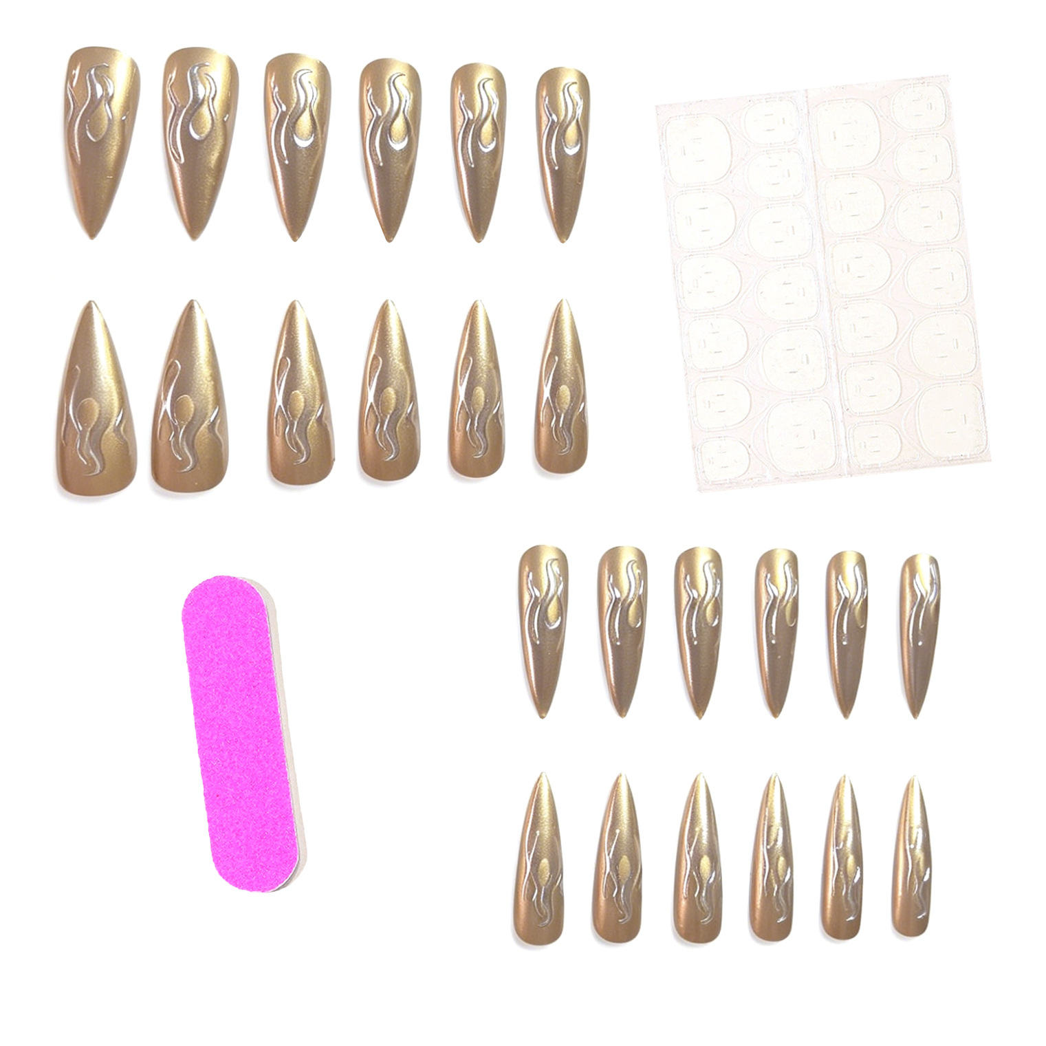 24PCS 3D Chrome Silver Gold Fl - Nail Art Chrome review and price