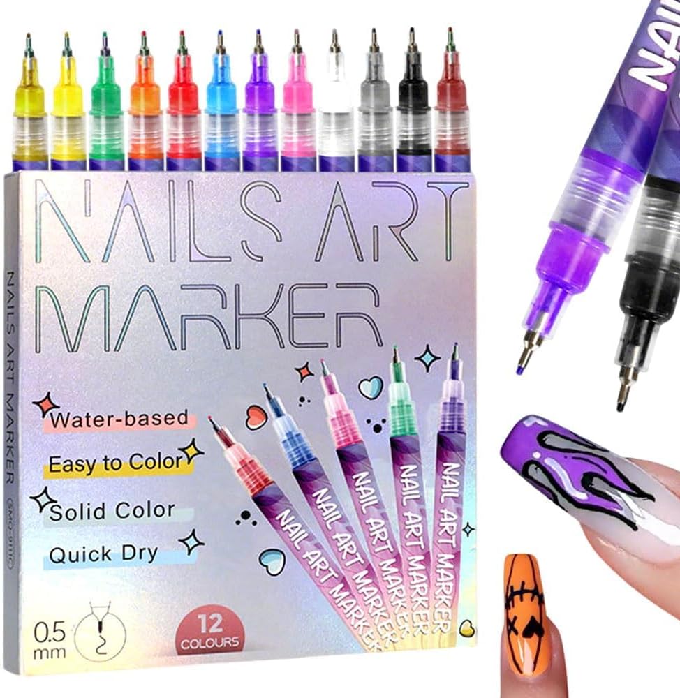 12-Color Nail Art Pen Set, Nai - Nail Art Brush Set review and price