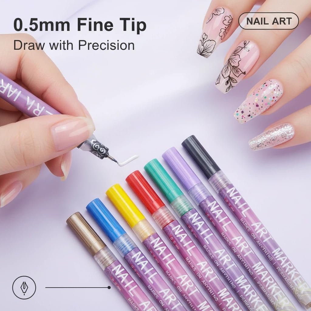 12-Color Nail Art Pen Set, Nai - Nail Art Brush Set review and price