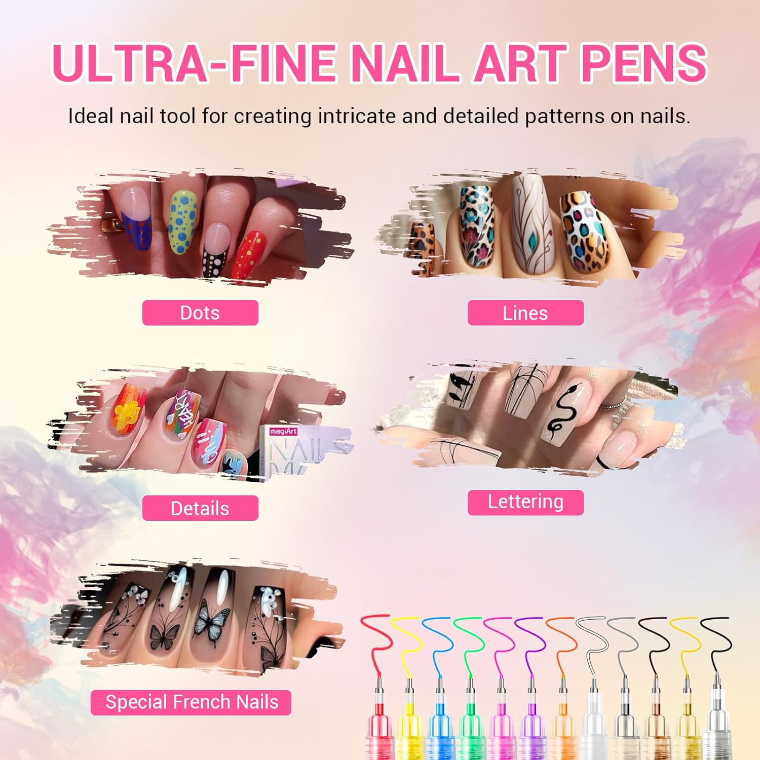 12-Color Nail Art Pen Set, Nai - Nail Art Brush Set review and price