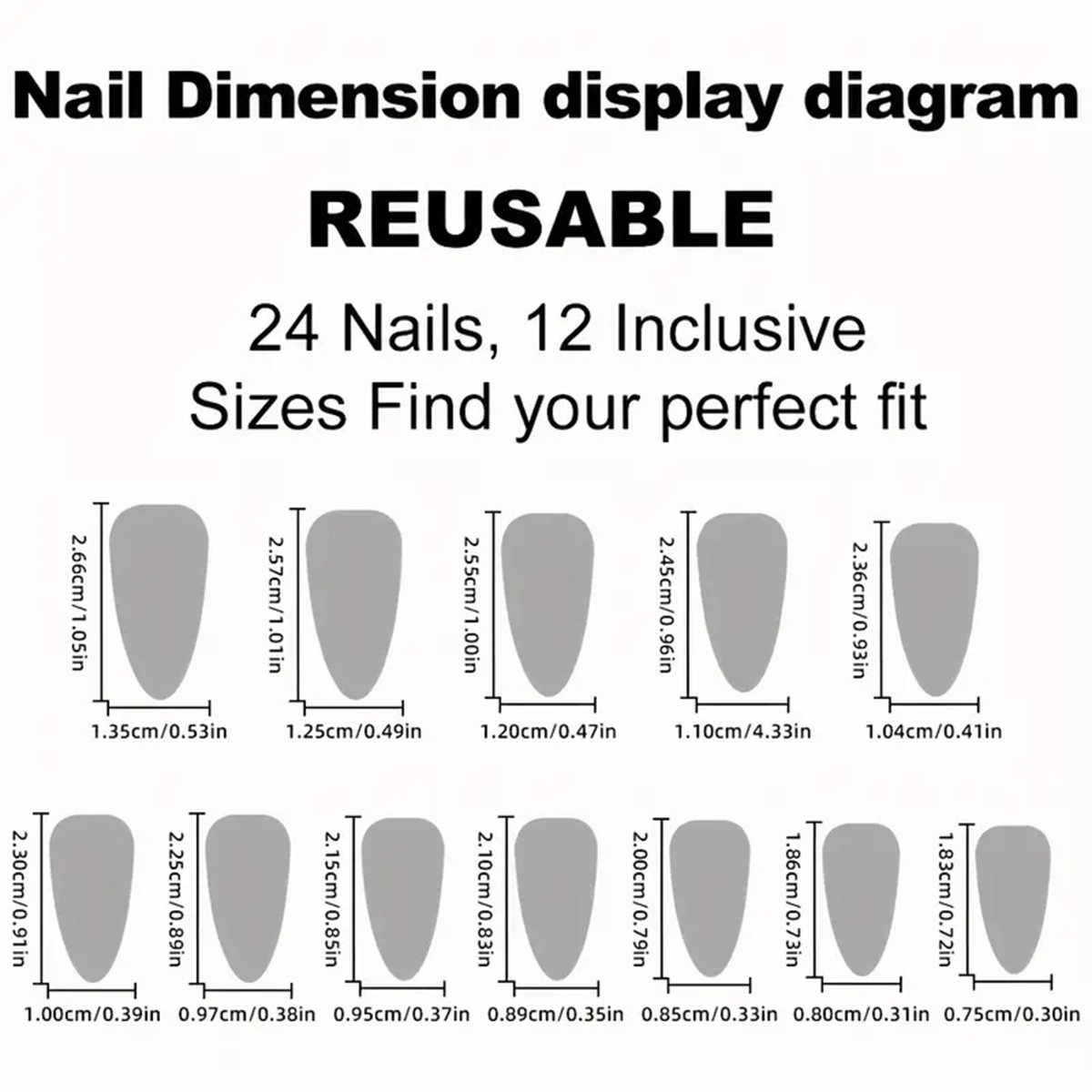24 pieces of long almond-shape - Nail Art Red review and price