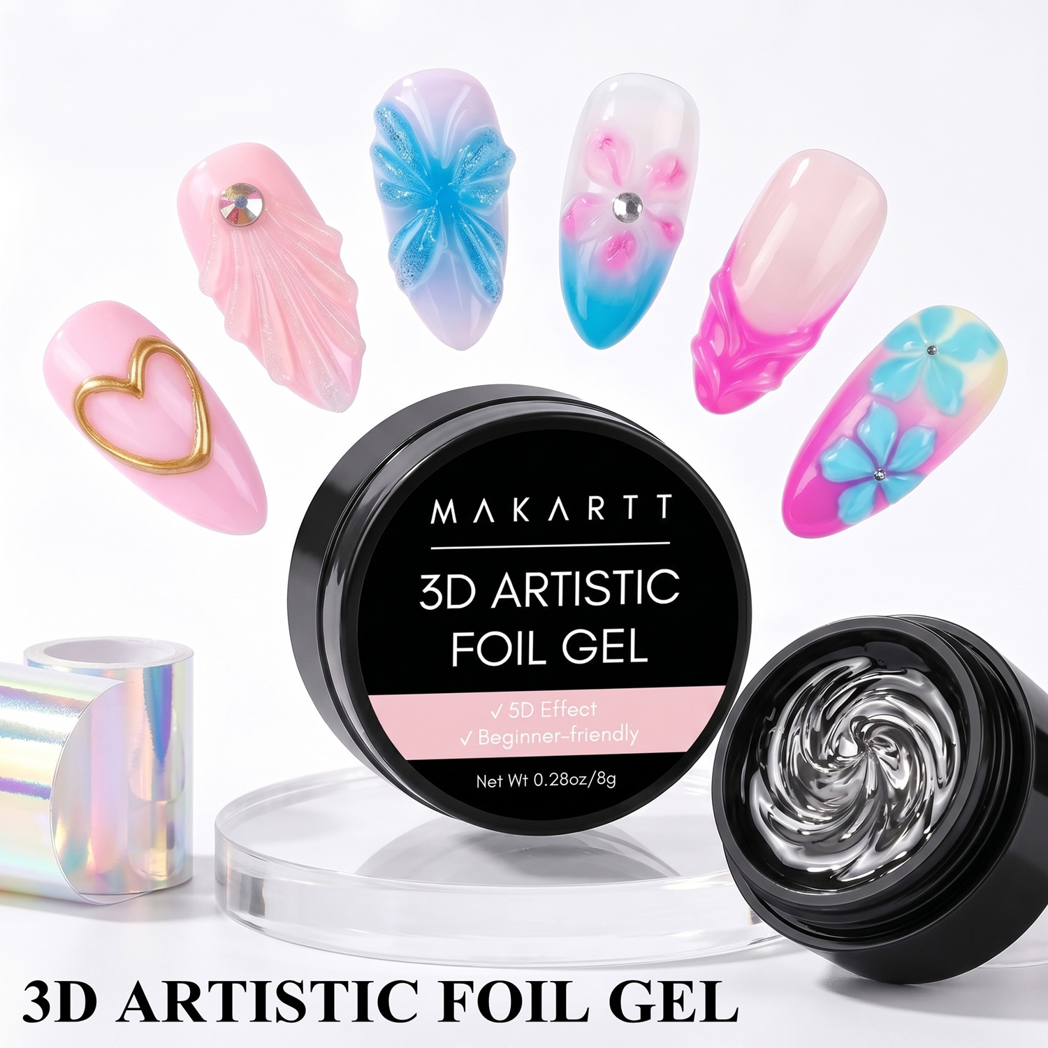 Makartt 3D Nail Gel 8ml Nail F - Nail Art Chrome review and price