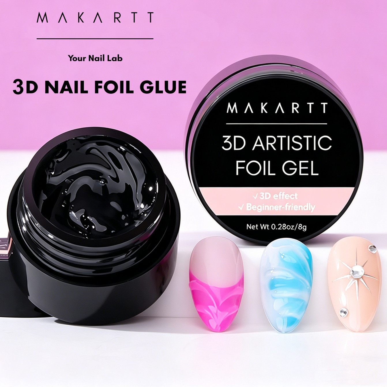 Makartt 3D Nail Gel 8ml Nail F - Nail Art Chrome review and price
