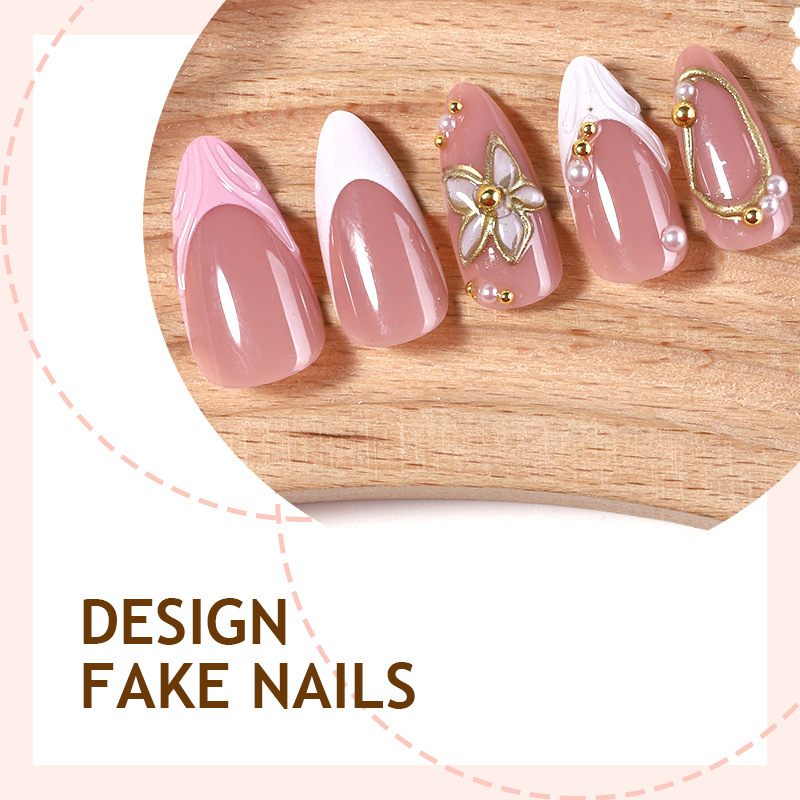 24Pcs/set Nude Pink Gradient C - Nail Art Cat Eye Pink review and price