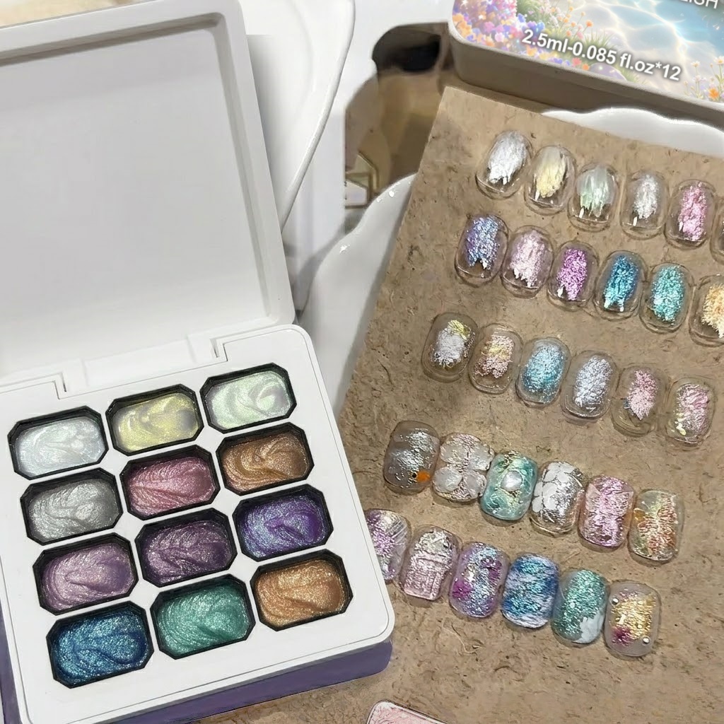 12 Colors Aurora Solid Nail Ge - Nail Art Chrome review and price