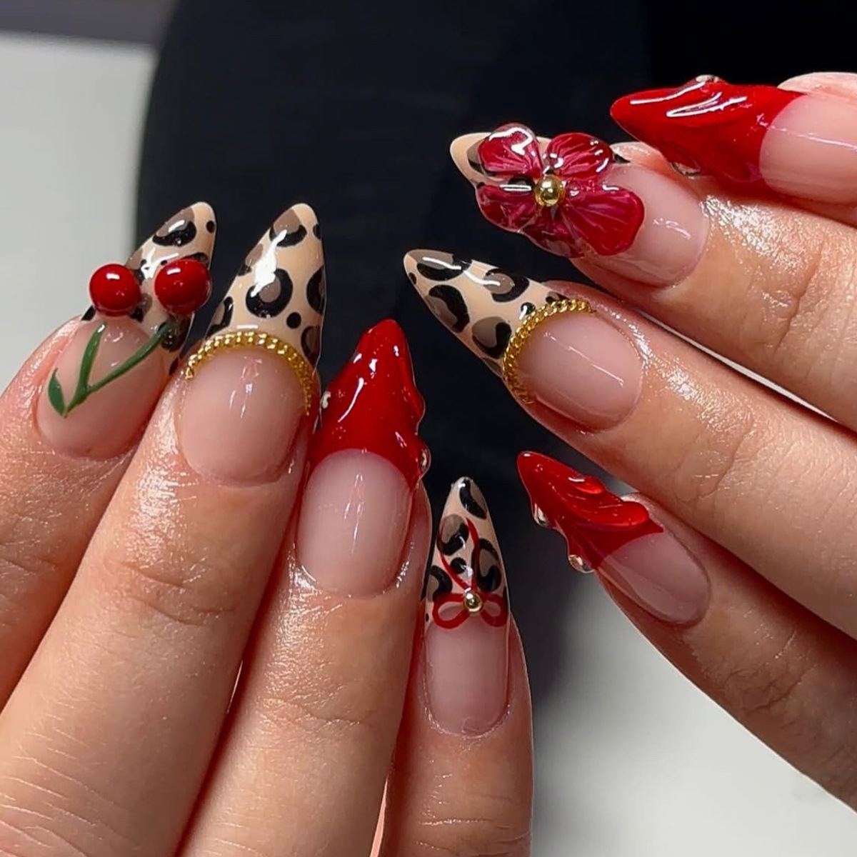 24Pcs Red Gradient Fake Nails  - Nail Art Red review and price