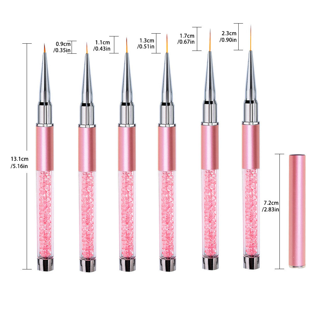 6pcs/Set Acrylic French Stripe - Nail Art Brush Set review and price