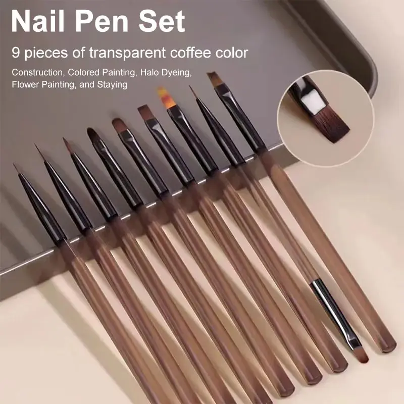 9Pcs Multi Head Nail Art Brush - Nail Art Brush Set review and price