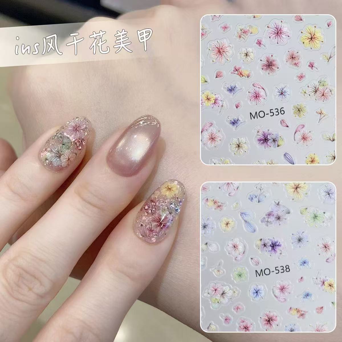 Viral Dried Flower Nail Art St - Nail Art Ombre Glitter review and price