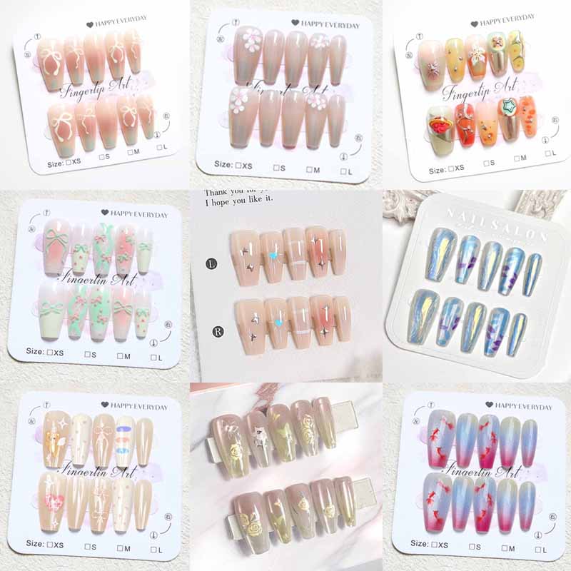 10 Pcs Women French Style High - Nail Art Y2K review and price