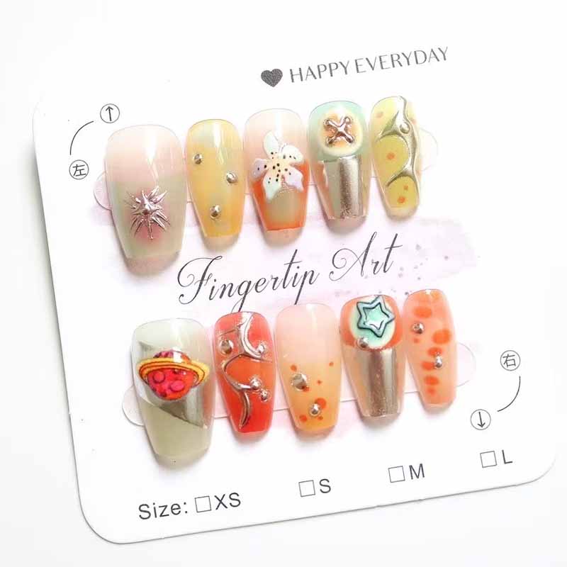10 Pcs Women French Style High - Nail Art Y2K review and price