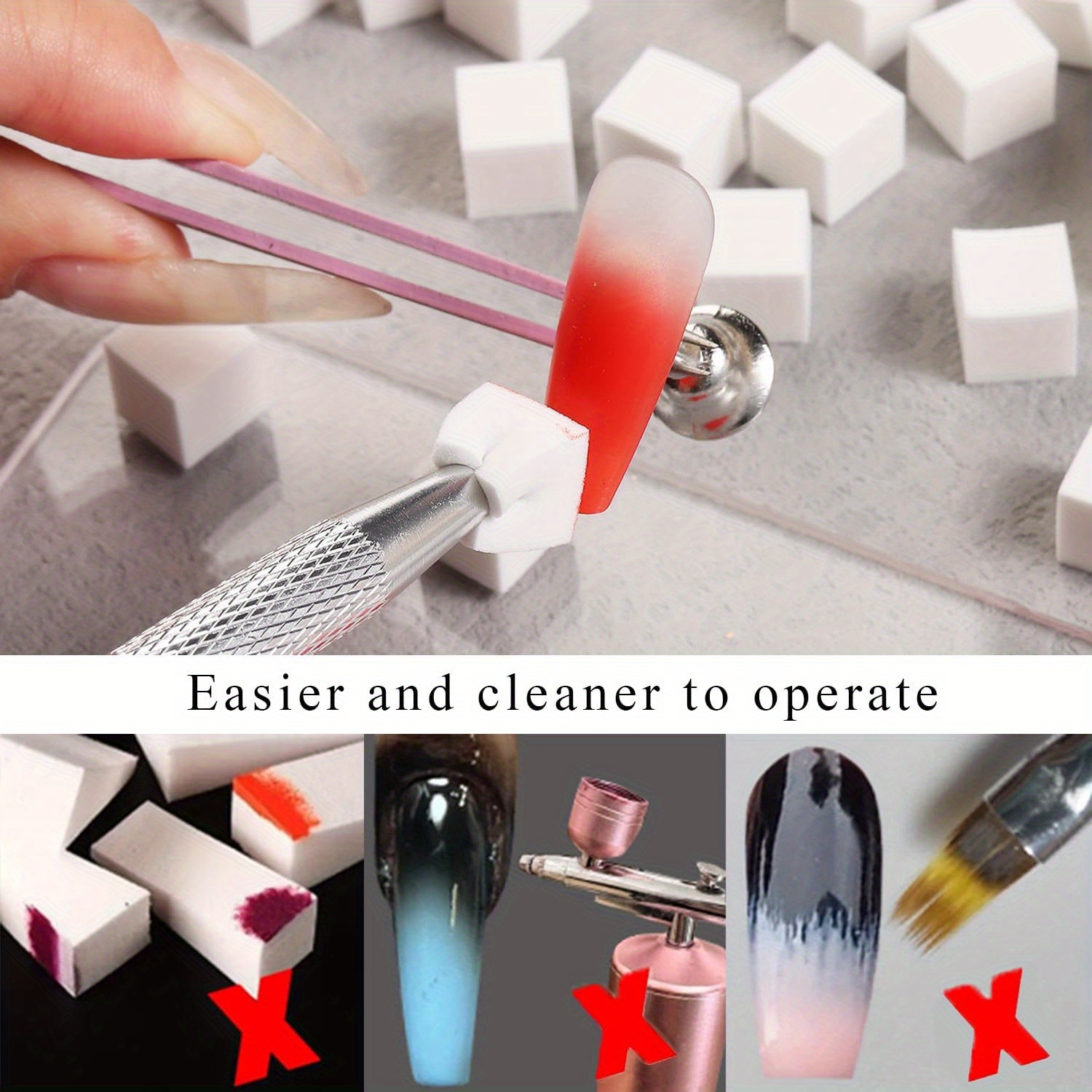 1/50/100Pcs Square Nail Art Sp - Nail Art Brush Set review and price