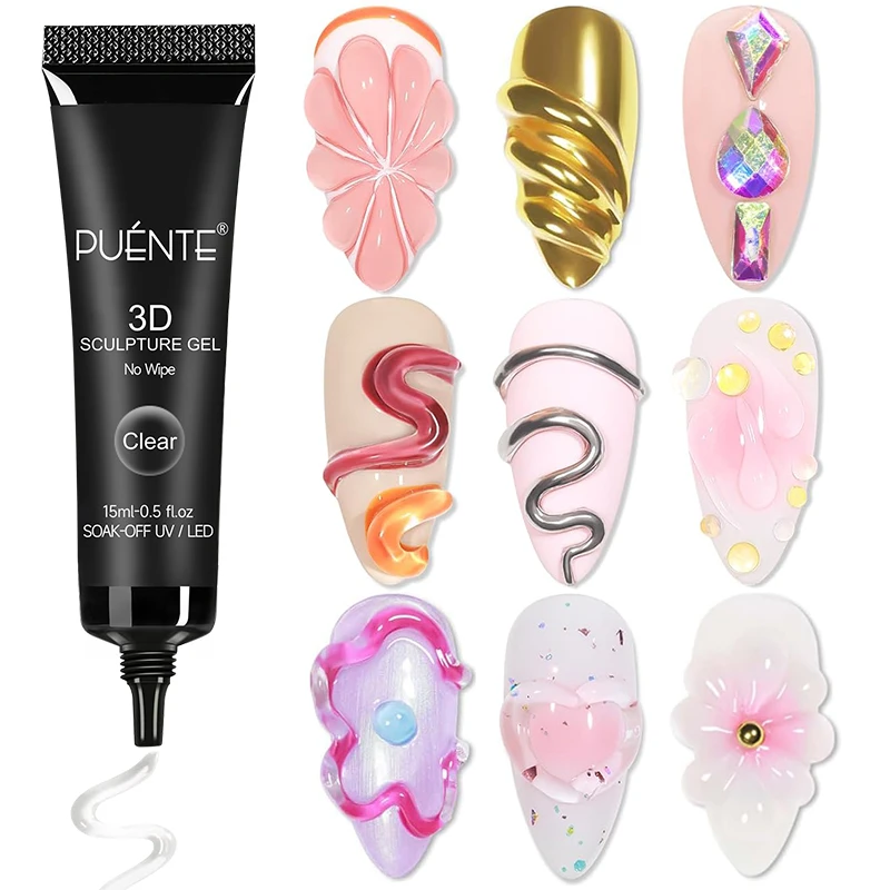 15ML Clear 3D No Wipe Sculptur - Nail Art Chrome review and price
