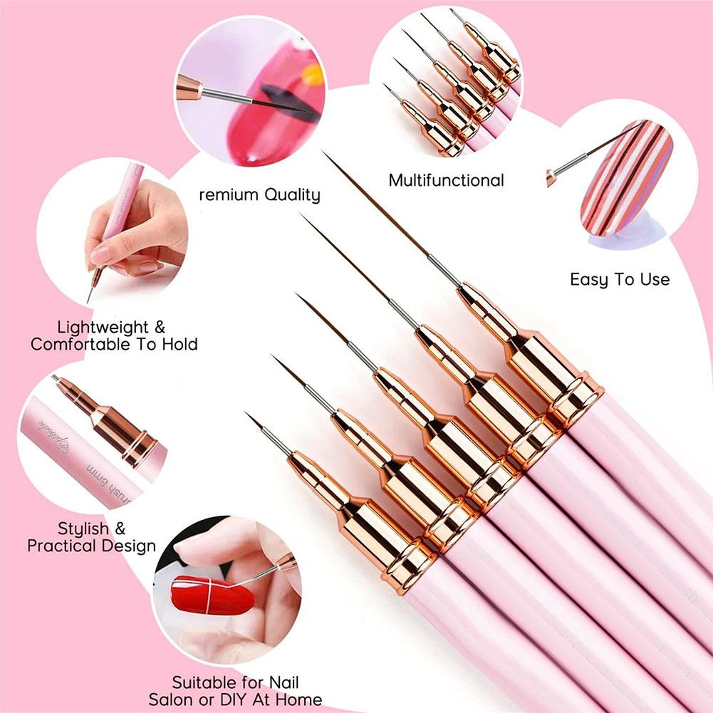 5pcs Nail Art Liner Brush Set  - Nail Art Brush Set review and price