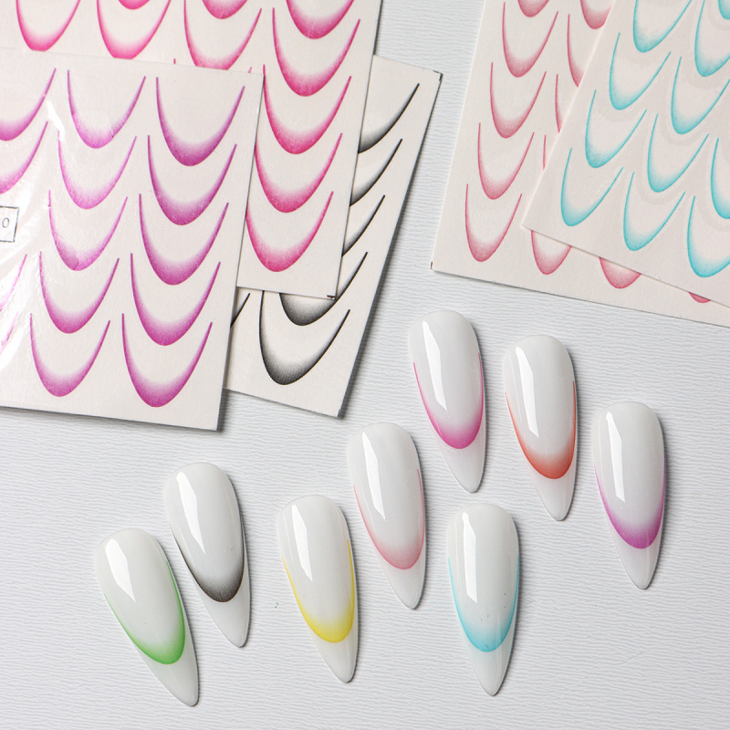 8pcs Gradient French Nail Art  - Nail Art Quotes review and price