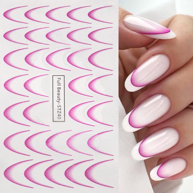 8pcs Gradient French Nail Art  - Nail Art Quotes review and price