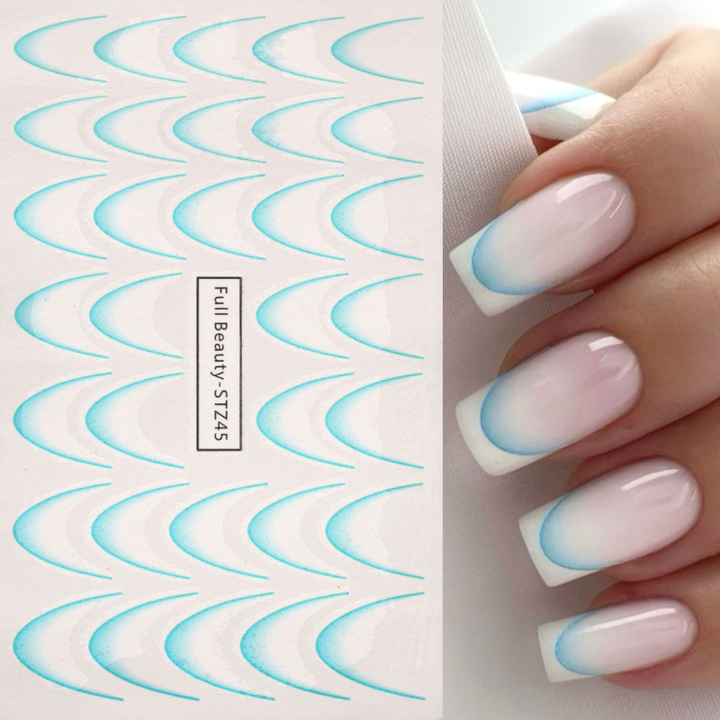 8pcs Gradient French Nail Art  - Nail Art Quotes review and price