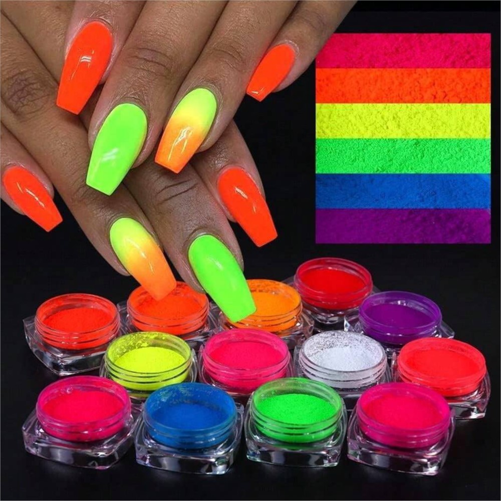 1Set Colorful Neon Phosphor Pi - Nail Art Ombre Glitter review and price
