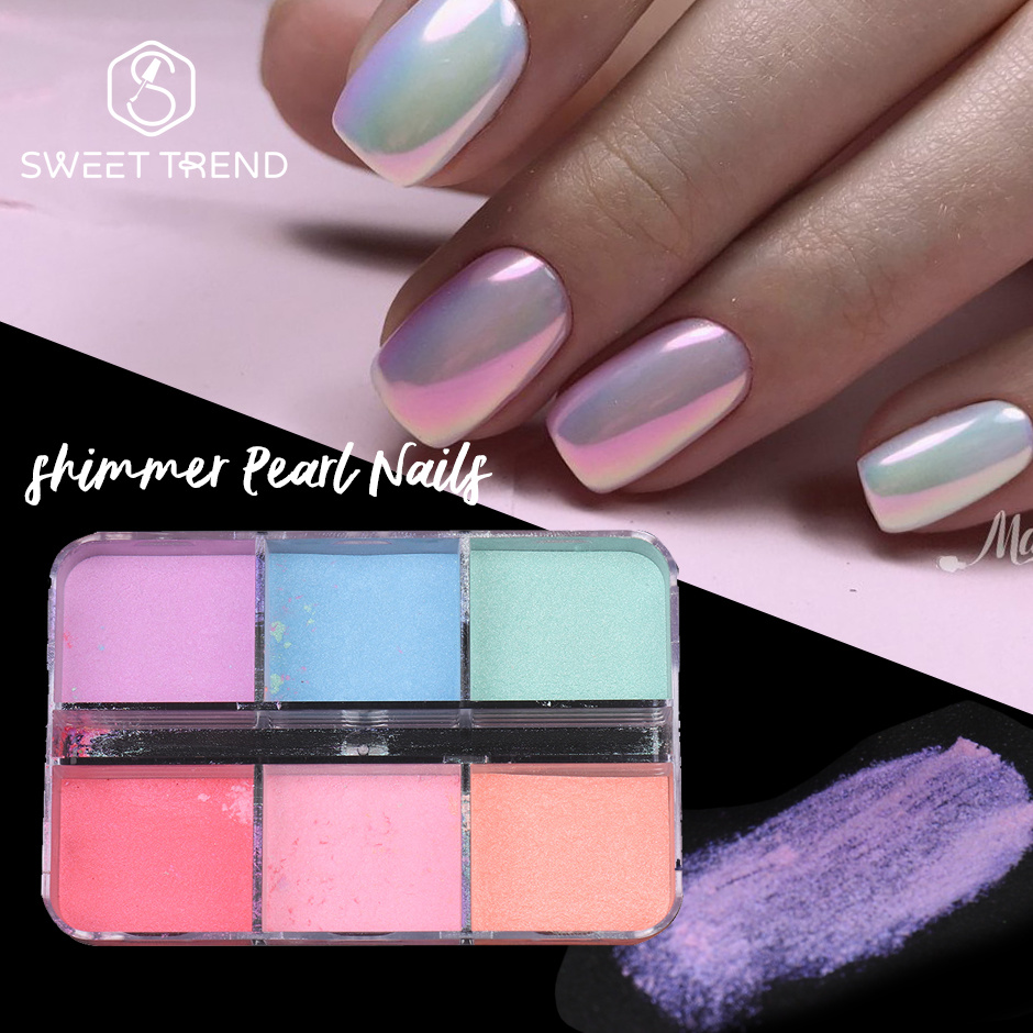 6 Grids Mirror Pearl Nail Powd - Nail Art Ombre Glitter review and price