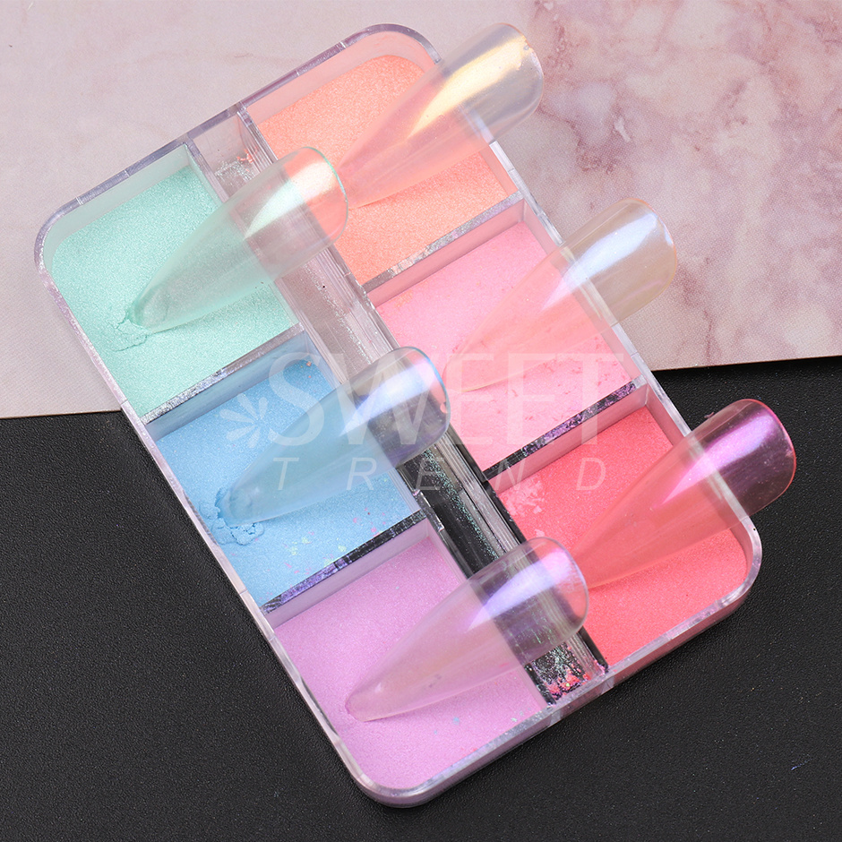 6 Grids Mirror Pearl Nail Powd - Nail Art Ombre Glitter review and price