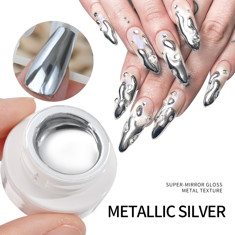 5ml Silver Gold Metallic Gel N - Nail Art Chrome review and price