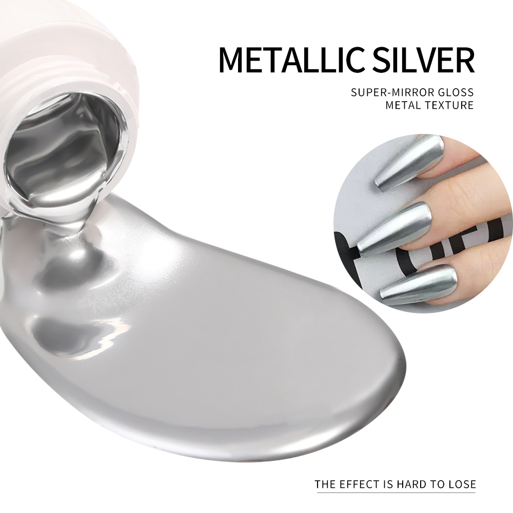 5ml Silver Gold Metallic Gel N - Nail Art Chrome review and price