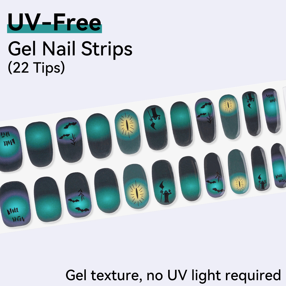 UV FREE Gel Nail Strips 22 Tip - Nail Art Ombre Glitter review and price