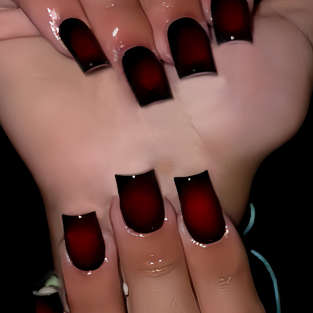 Short Square fake nails for wo - Nail Art Red review and price