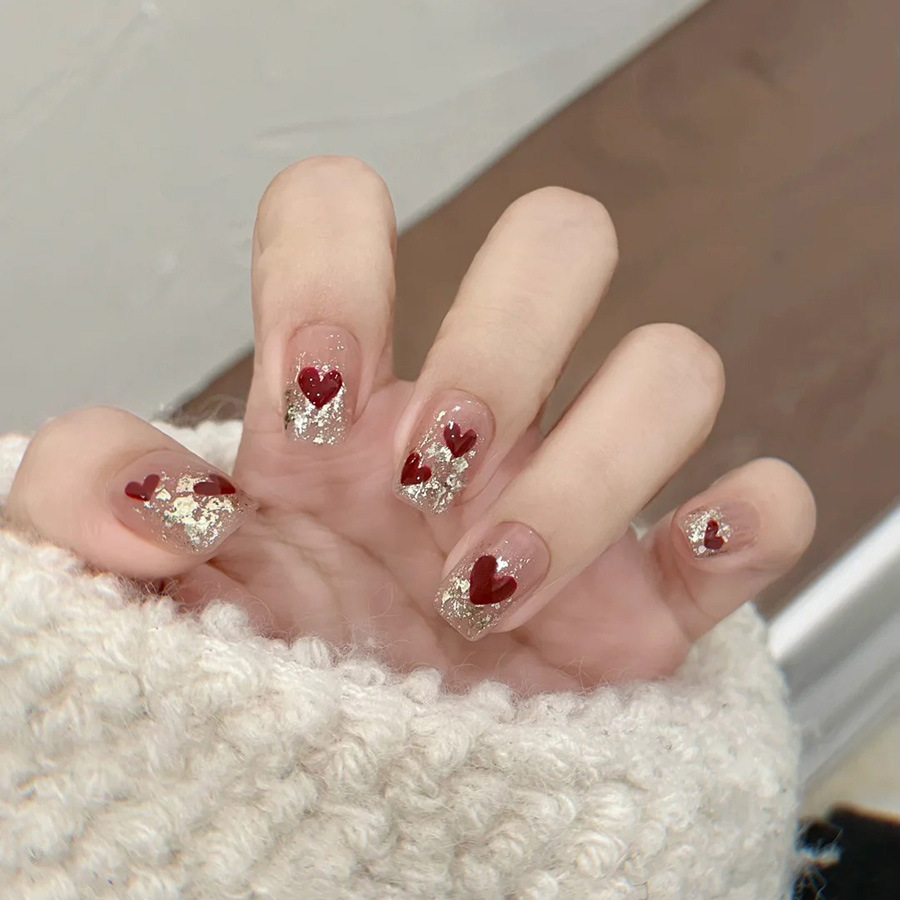 24pcs/set Short Square fake na - Nail Art Red review and price