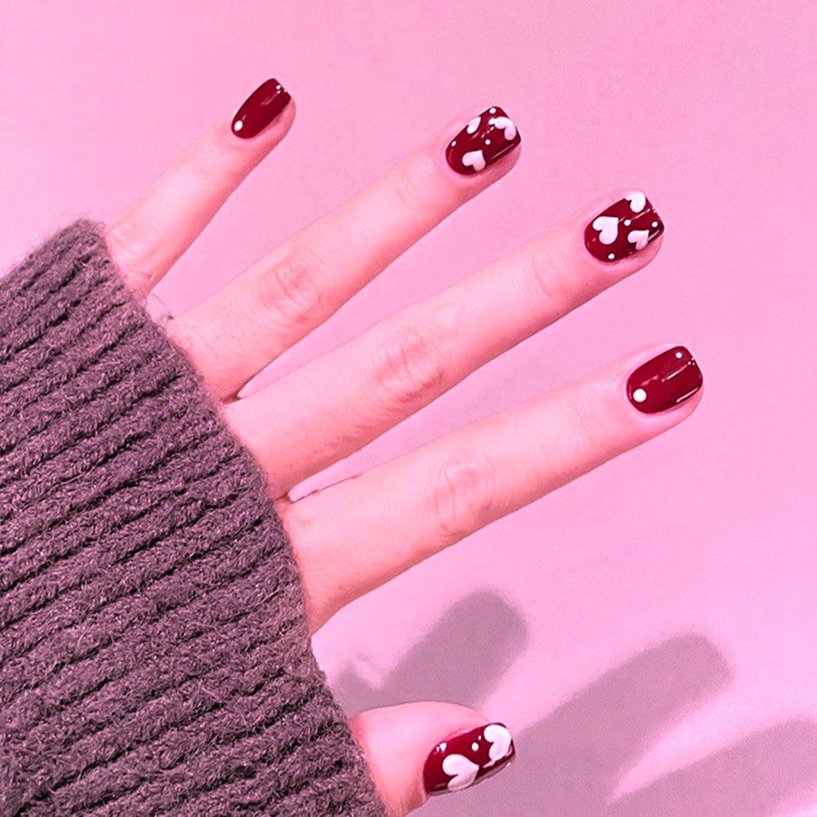 24pcs/set Short Square fake na - Nail Art Red review and price