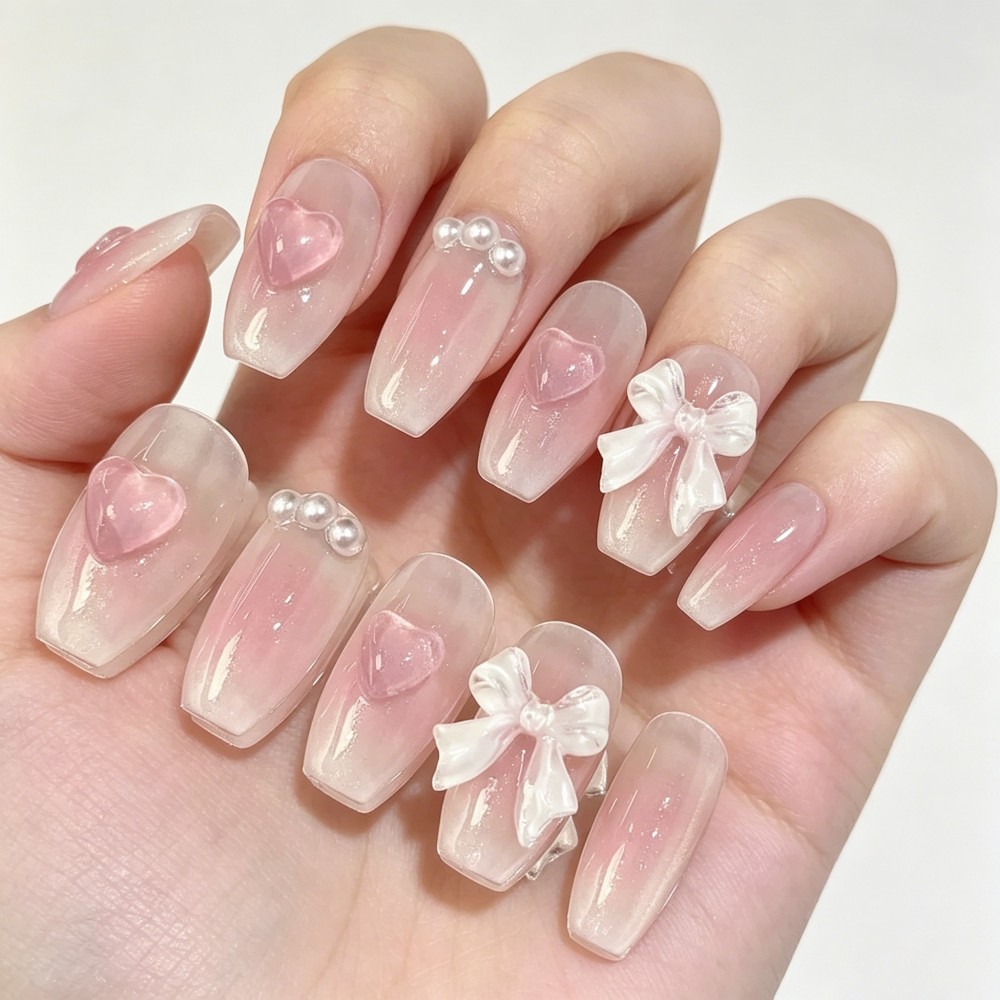 Cute Pink Sweet Princess Remov - Nail Art Y2K review and price