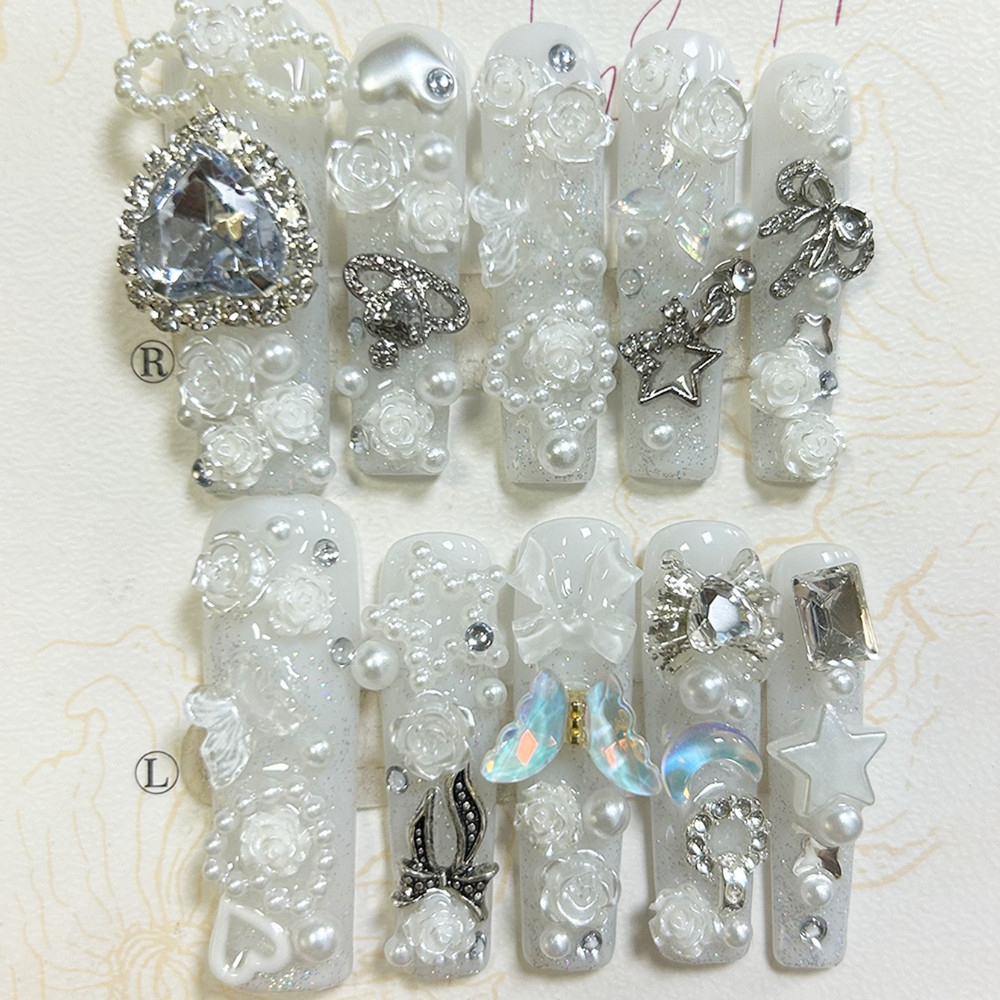 10PCS Cute Jirai Kei White Han - Nail Art Overlay review and price