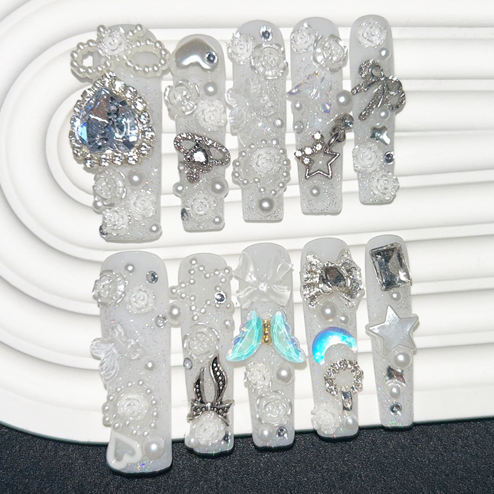 10PCS Cute Jirai Kei White Han - Nail Art Overlay review and price