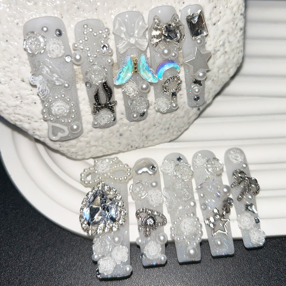 10PCS Cute Jirai Kei White Han - Nail Art Overlay review and price