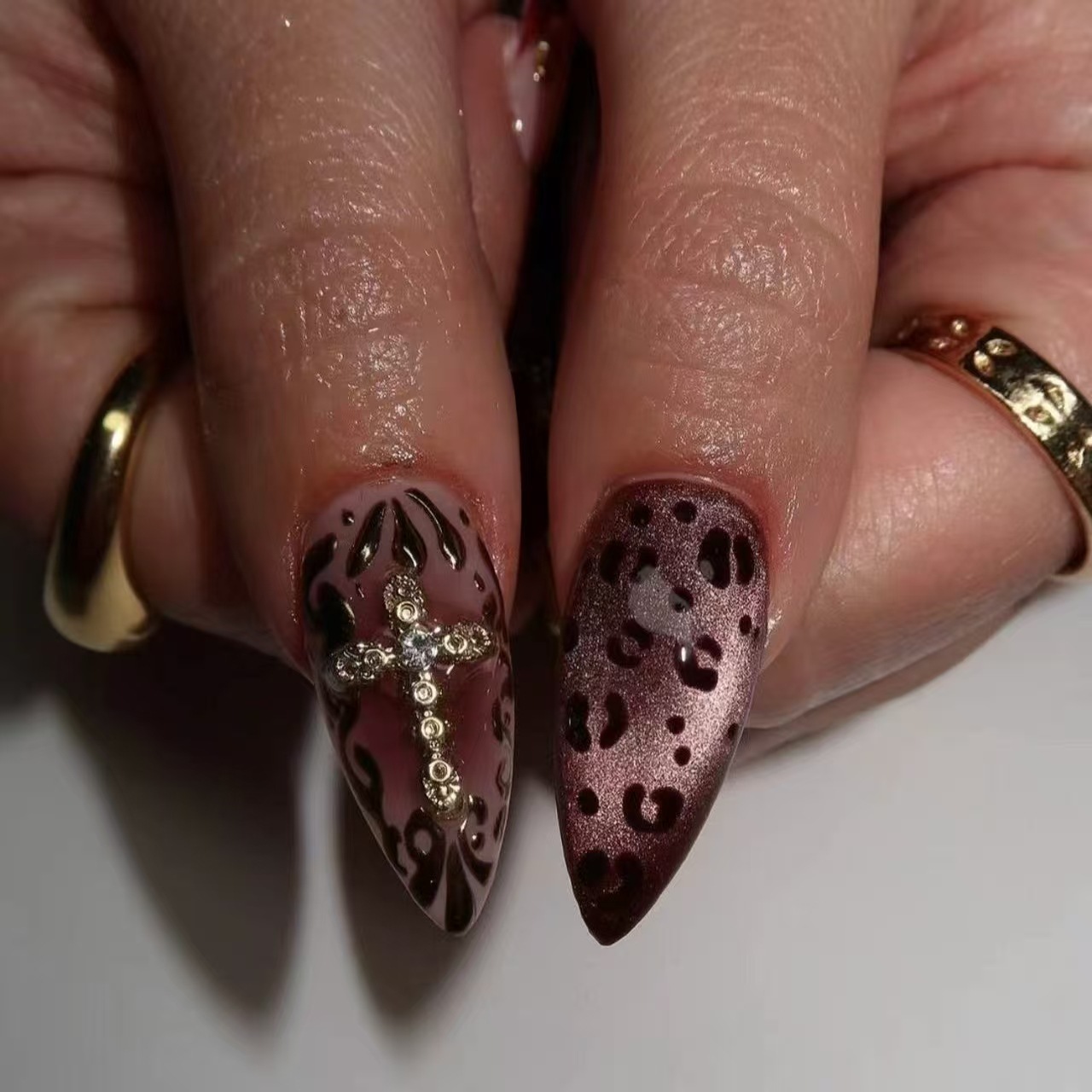 Gradient wine red brown fake n - Nail Art Red review and price