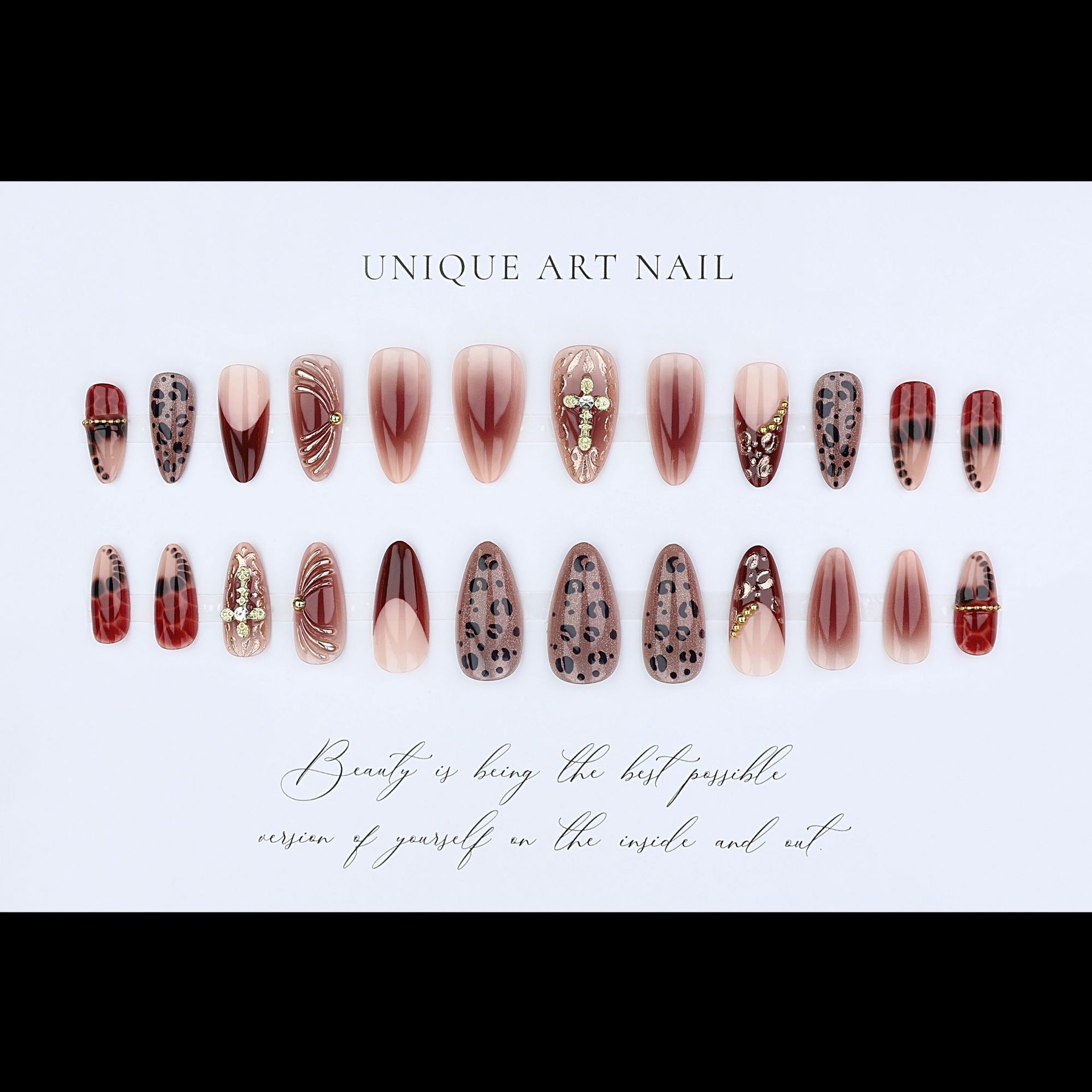 Gradient wine red brown fake n - Nail Art Red review and price