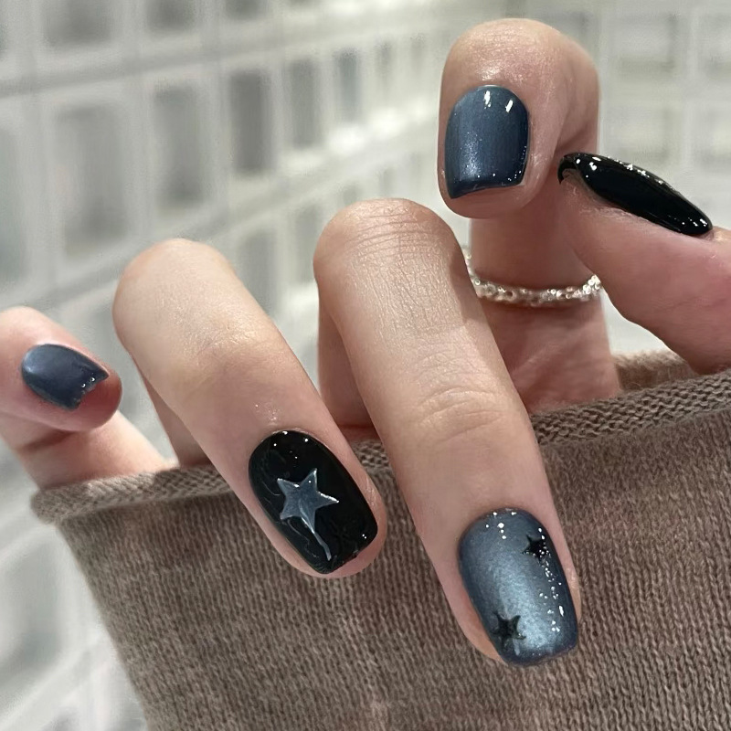 24pcs Short Square Press on Na - Nail Art Ombre Glitter review and price