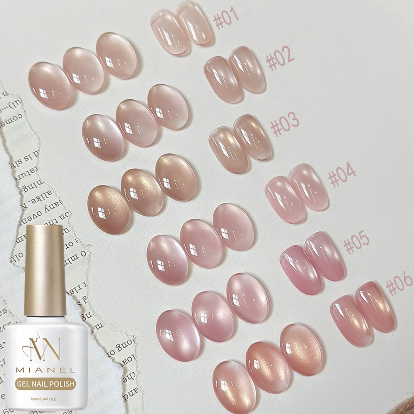 MIANEL 10ML Lover Pink Series  - Nail Art Cat Eye Pink review and price