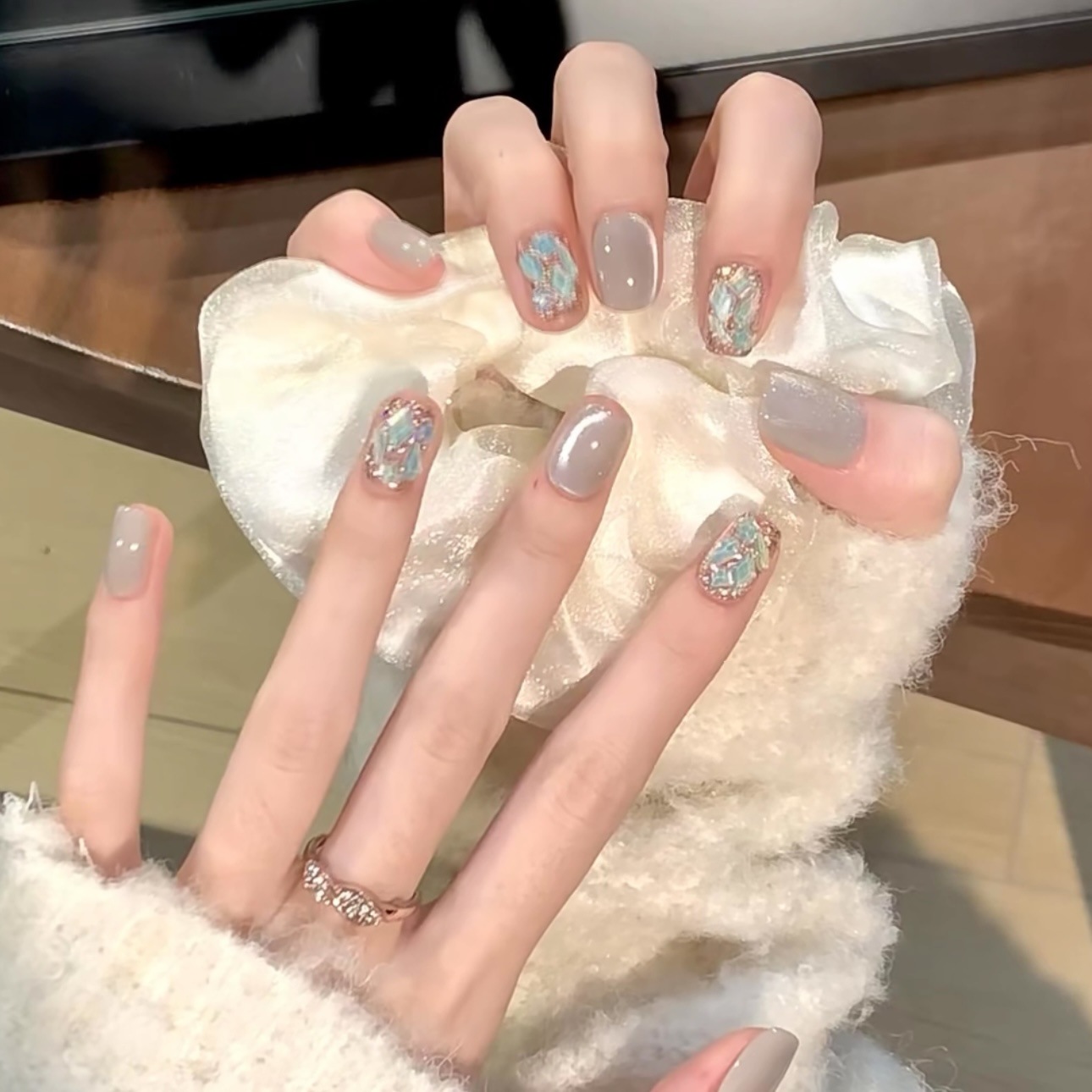 10Pcs French Pearls Press on N - Nail Art Cat Eye Pink review and price