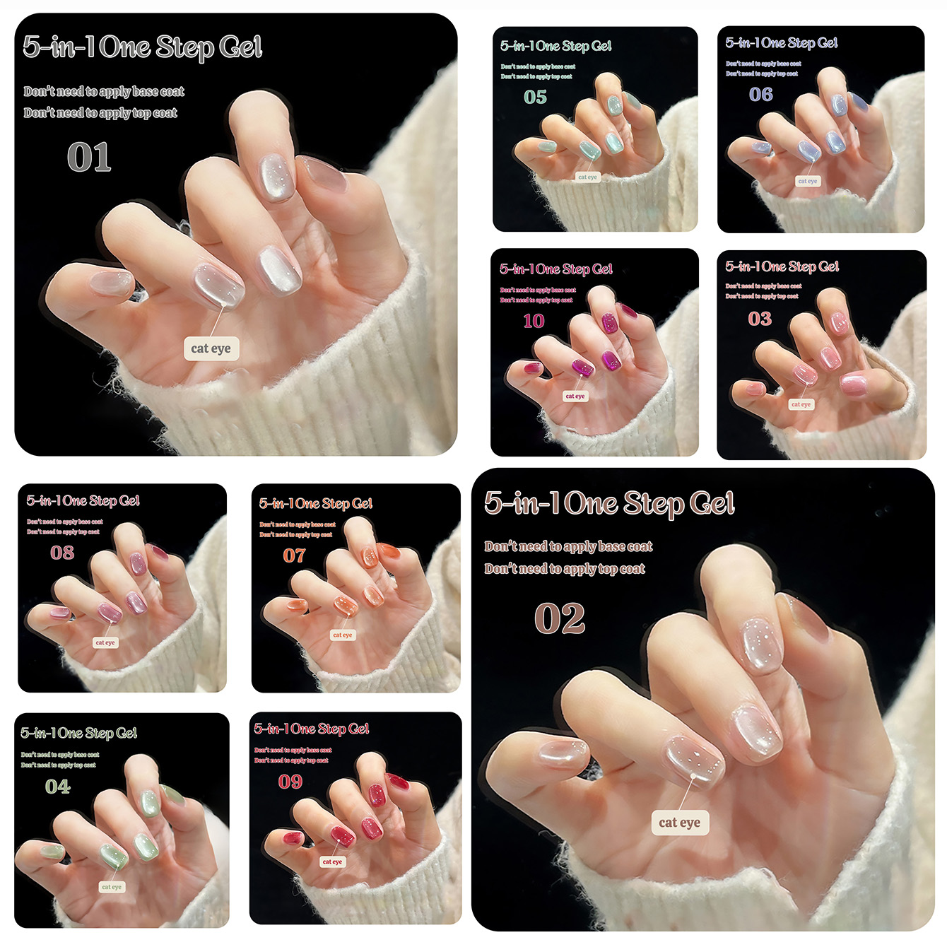 1pcs TC New 5-in-1 One-Step Ge - Nail Art Cat Eye Pink review and price
