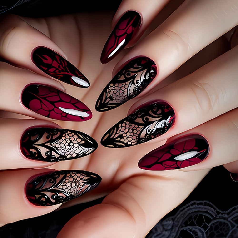 Medium fake nails for women da - Nail Art Red review and price