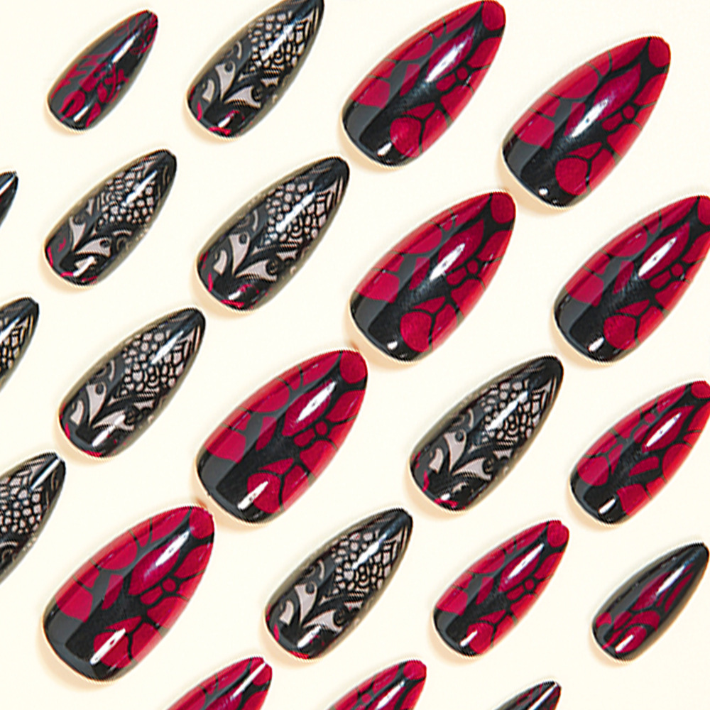 Medium fake nails for women da - Nail Art Red review and price