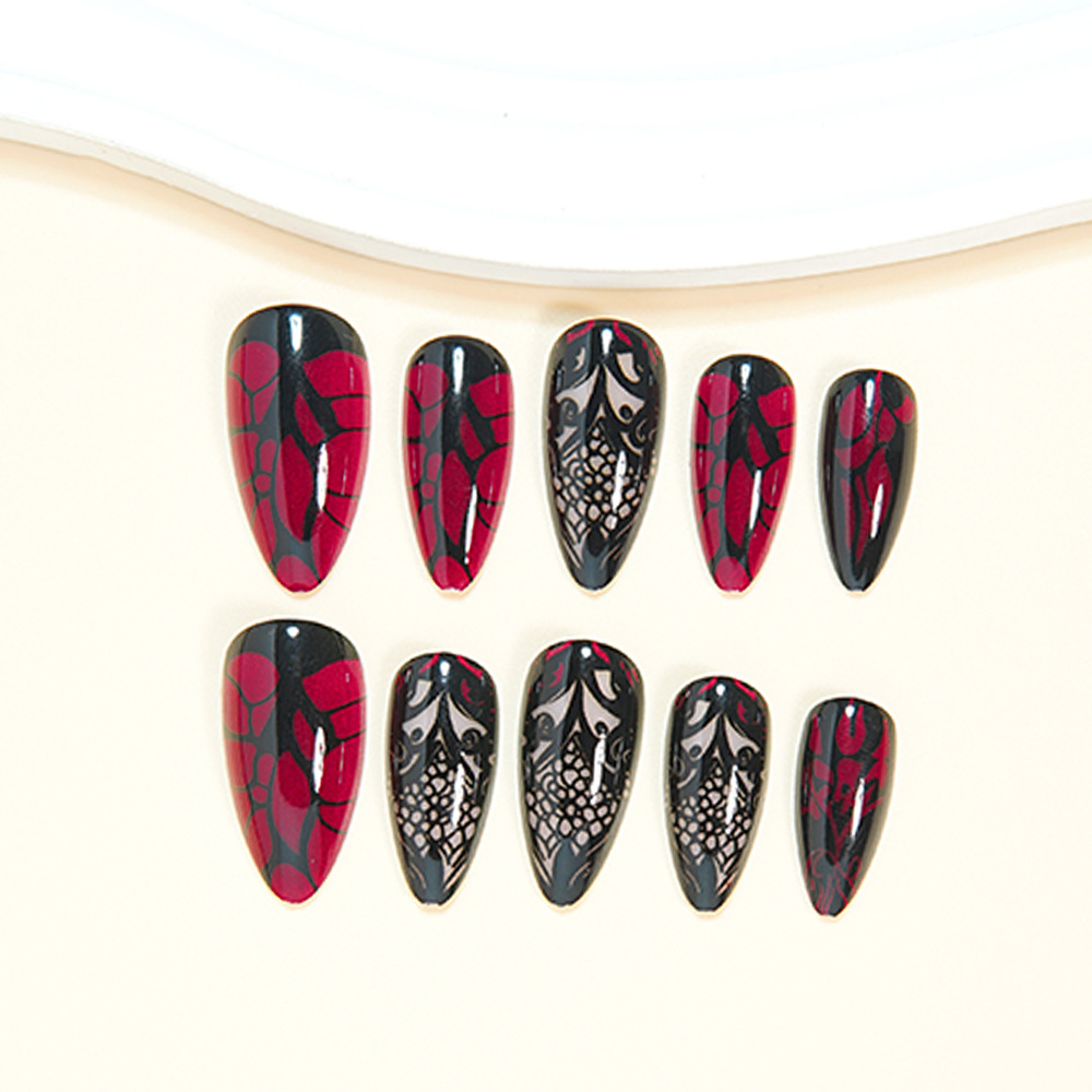 Medium fake nails for women da - Nail Art Red review and price